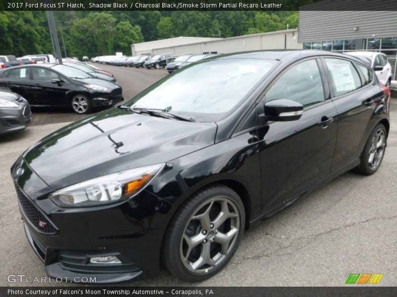 Shadow Black / Charcoal Black/Smoke Storm Partial Recaro Leather 2017 Ford Focus ST Hatch
