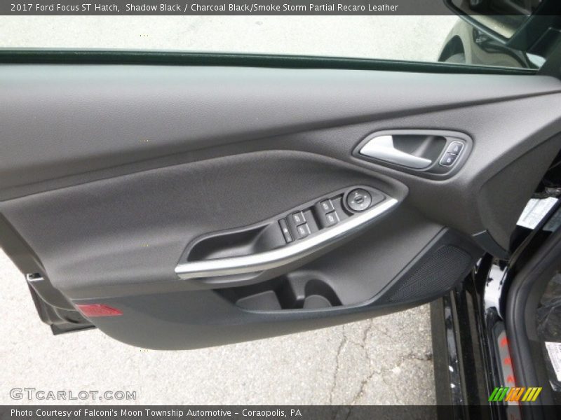 Shadow Black / Charcoal Black/Smoke Storm Partial Recaro Leather 2017 Ford Focus ST Hatch
