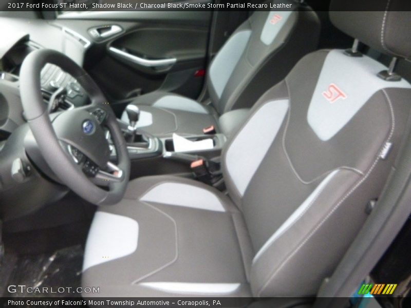 Shadow Black / Charcoal Black/Smoke Storm Partial Recaro Leather 2017 Ford Focus ST Hatch