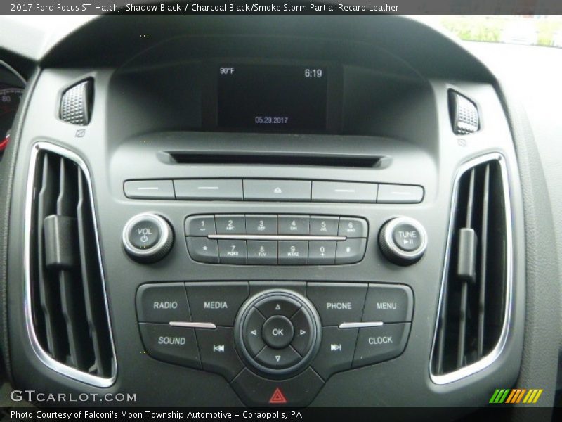 Shadow Black / Charcoal Black/Smoke Storm Partial Recaro Leather 2017 Ford Focus ST Hatch