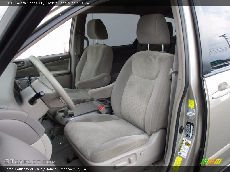 Front Seat of 2010 Sienna CE