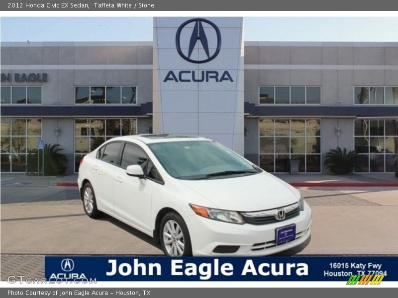 Taffeta White / Stone 2012 Honda Civic EX Sedan