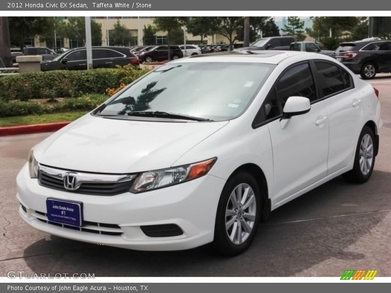 Taffeta White / Stone 2012 Honda Civic EX Sedan