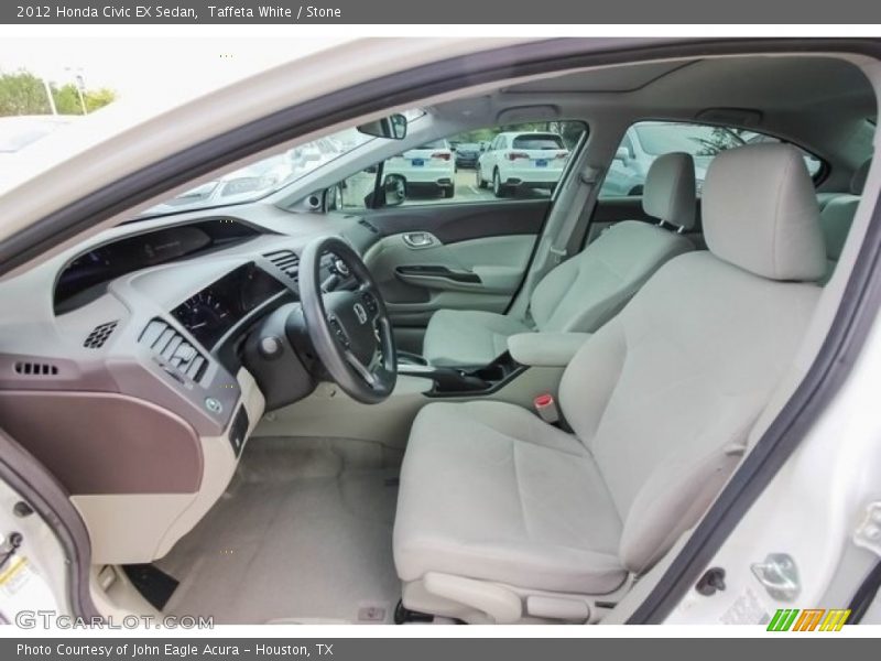 Taffeta White / Stone 2012 Honda Civic EX Sedan