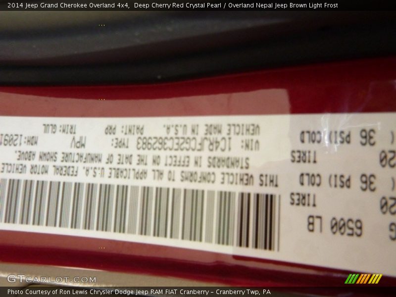 Deep Cherry Red Crystal Pearl / Overland Nepal Jeep Brown Light Frost 2014 Jeep Grand Cherokee Overland 4x4
