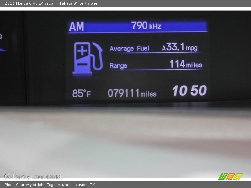 Taffeta White / Stone 2012 Honda Civic EX Sedan