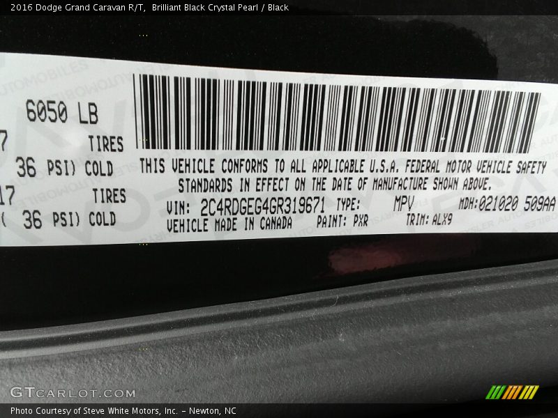 Brilliant Black Crystal Pearl / Black 2016 Dodge Grand Caravan R/T