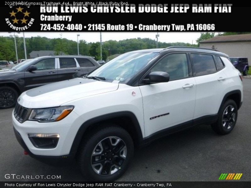 Bright White / Black/Ruby Red 2017 Jeep Compass Trailhawk 4x4