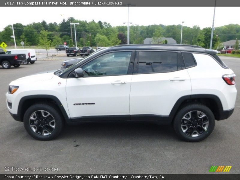Bright White / Black/Ruby Red 2017 Jeep Compass Trailhawk 4x4