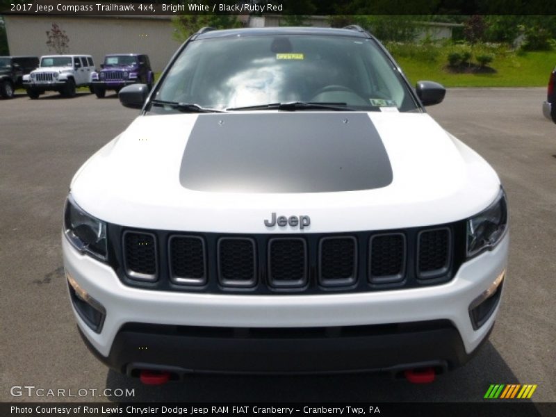 Bright White / Black/Ruby Red 2017 Jeep Compass Trailhawk 4x4