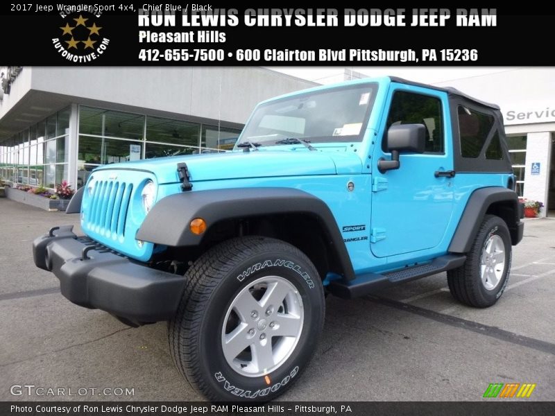 Chief Blue / Black 2017 Jeep Wrangler Sport 4x4