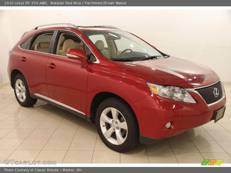 Matador Red Mica / Parchment/Brown Walnut 2010 Lexus RX 350 AWD
