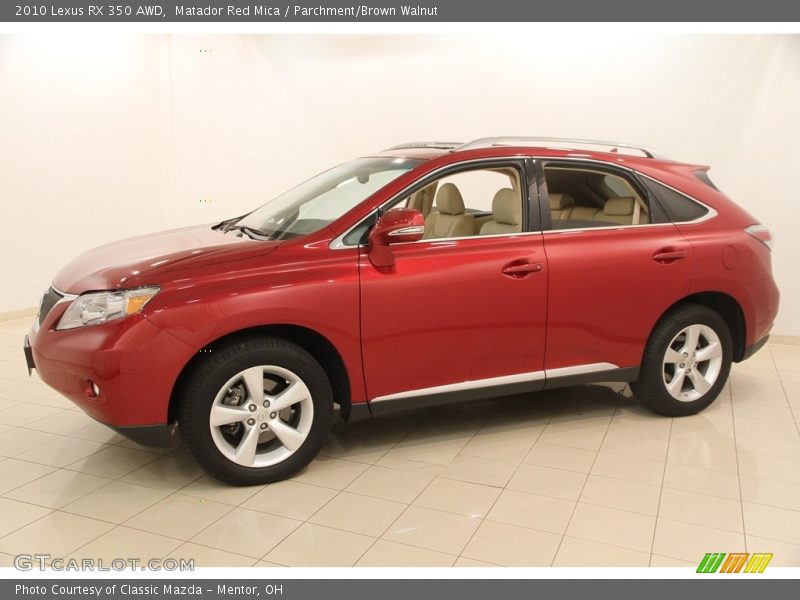 Matador Red Mica / Parchment/Brown Walnut 2010 Lexus RX 350 AWD