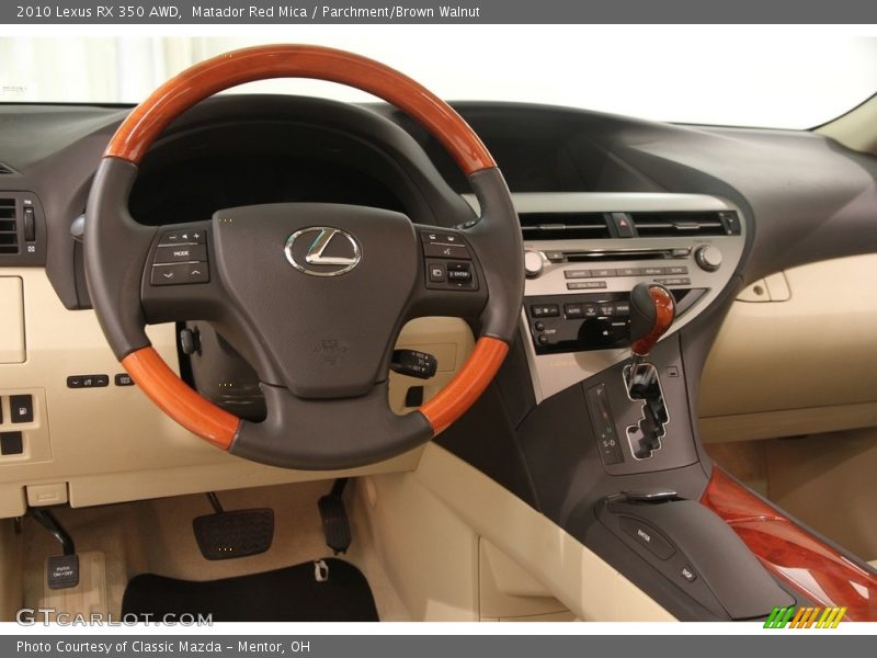 Matador Red Mica / Parchment/Brown Walnut 2010 Lexus RX 350 AWD