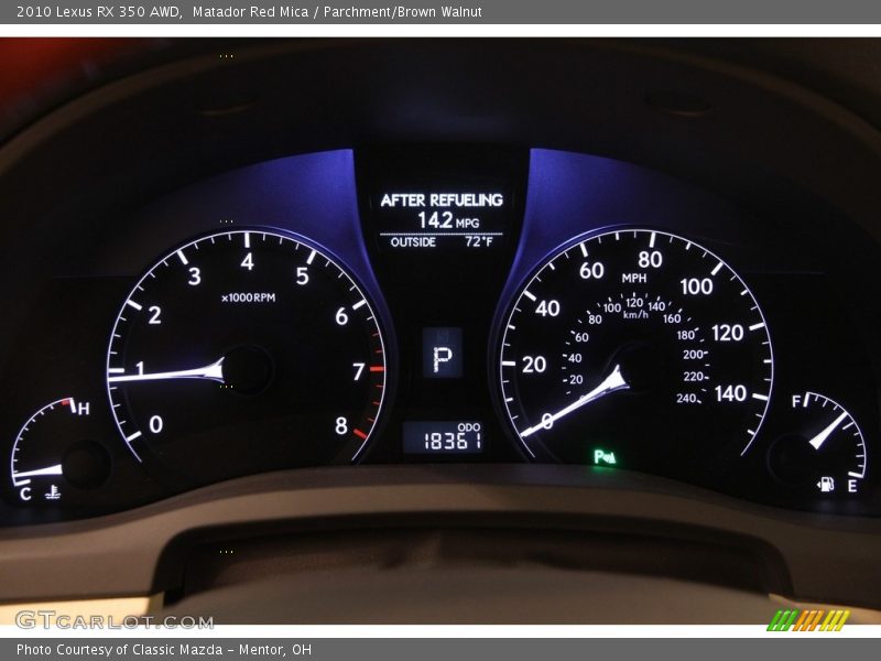 Matador Red Mica / Parchment/Brown Walnut 2010 Lexus RX 350 AWD