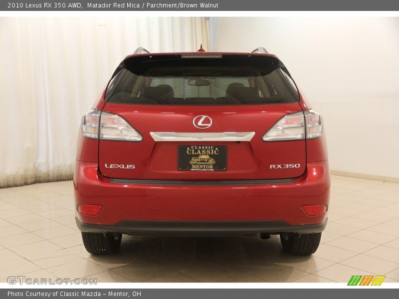 Matador Red Mica / Parchment/Brown Walnut 2010 Lexus RX 350 AWD