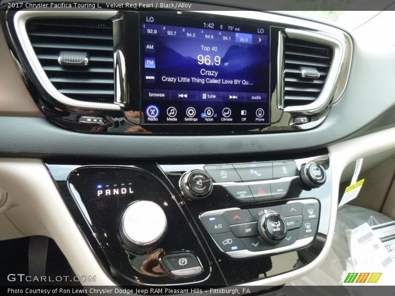 Velvet Red Pearl / Black/Alloy 2017 Chrysler Pacifica Touring L
