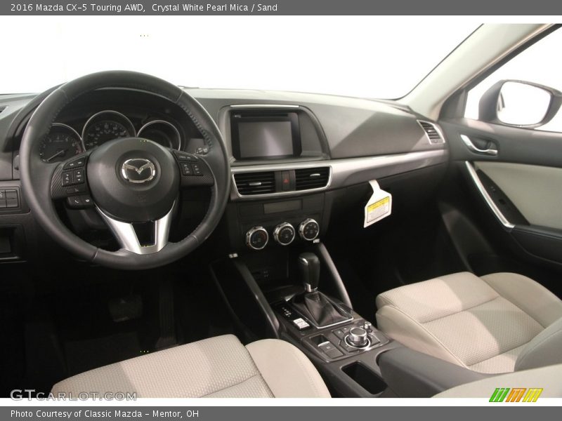 Crystal White Pearl Mica / Sand 2016 Mazda CX-5 Touring AWD