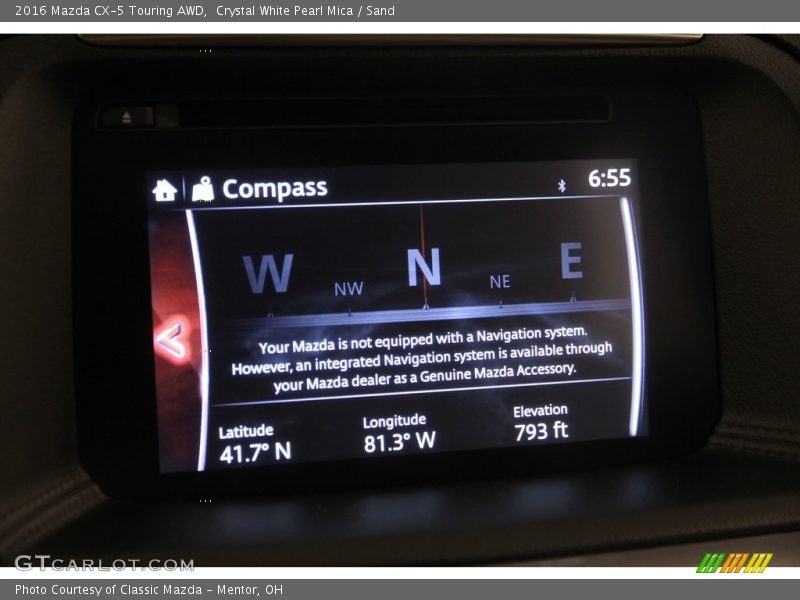 Crystal White Pearl Mica / Sand 2016 Mazda CX-5 Touring AWD