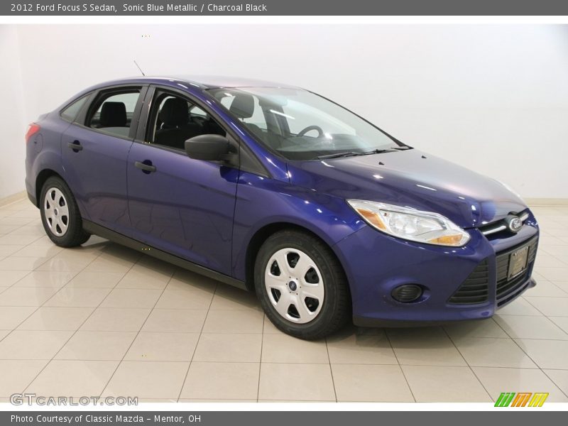 Sonic Blue Metallic / Charcoal Black 2012 Ford Focus S Sedan