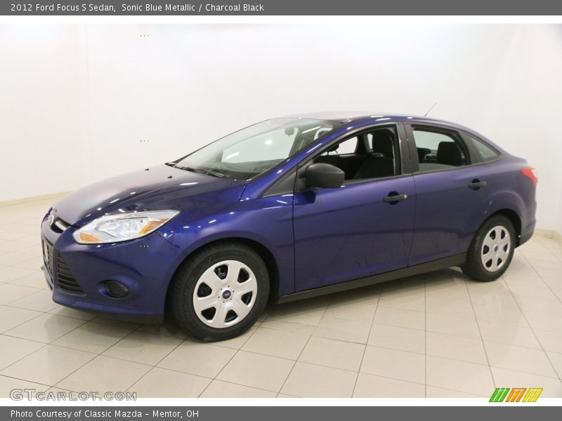 Sonic Blue Metallic / Charcoal Black 2012 Ford Focus S Sedan