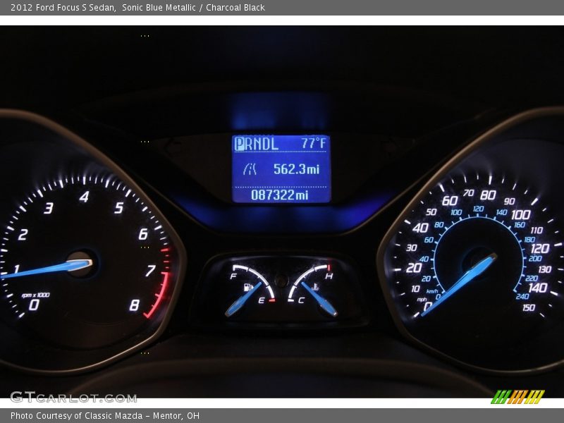 Sonic Blue Metallic / Charcoal Black 2012 Ford Focus S Sedan