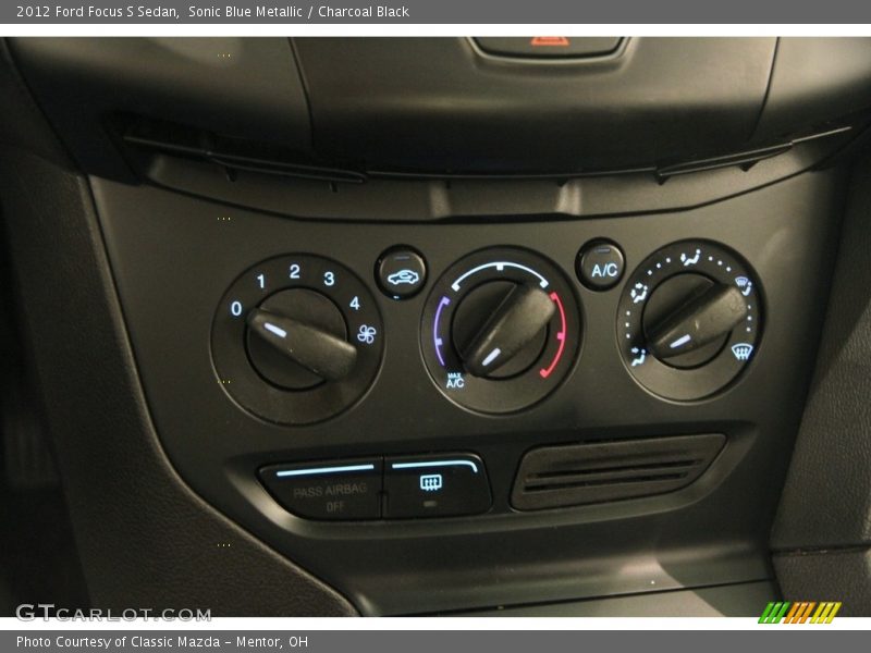 Sonic Blue Metallic / Charcoal Black 2012 Ford Focus S Sedan