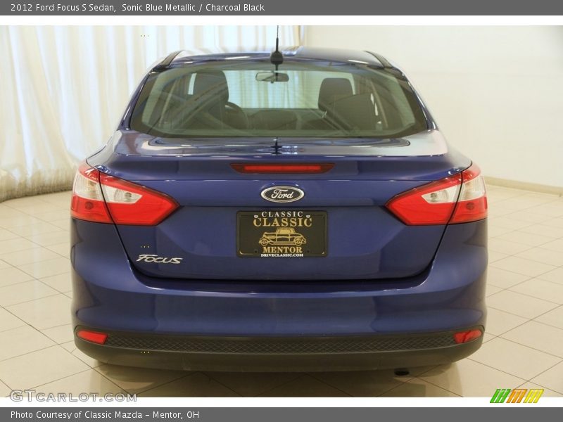 Sonic Blue Metallic / Charcoal Black 2012 Ford Focus S Sedan