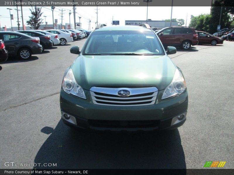 Cypress Green Pearl / Warm Ivory 2011 Subaru Outback 2.5i Premium Wagon