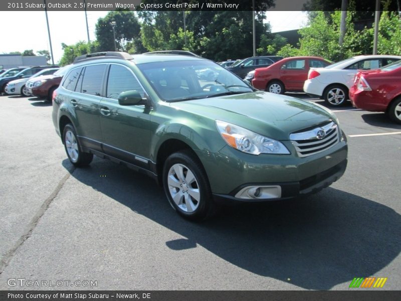 Cypress Green Pearl / Warm Ivory 2011 Subaru Outback 2.5i Premium Wagon