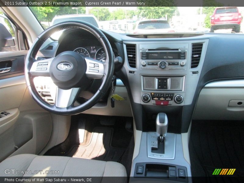 Cypress Green Pearl / Warm Ivory 2011 Subaru Outback 2.5i Premium Wagon
