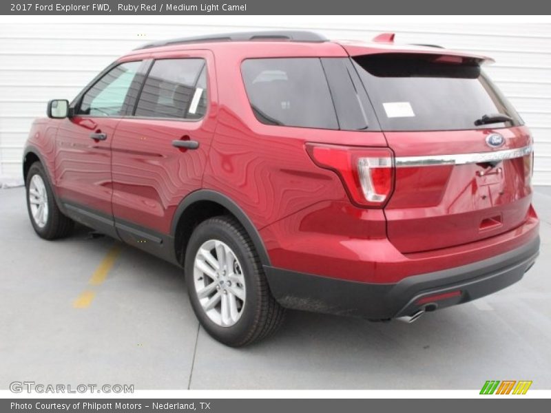 Ruby Red / Medium Light Camel 2017 Ford Explorer FWD