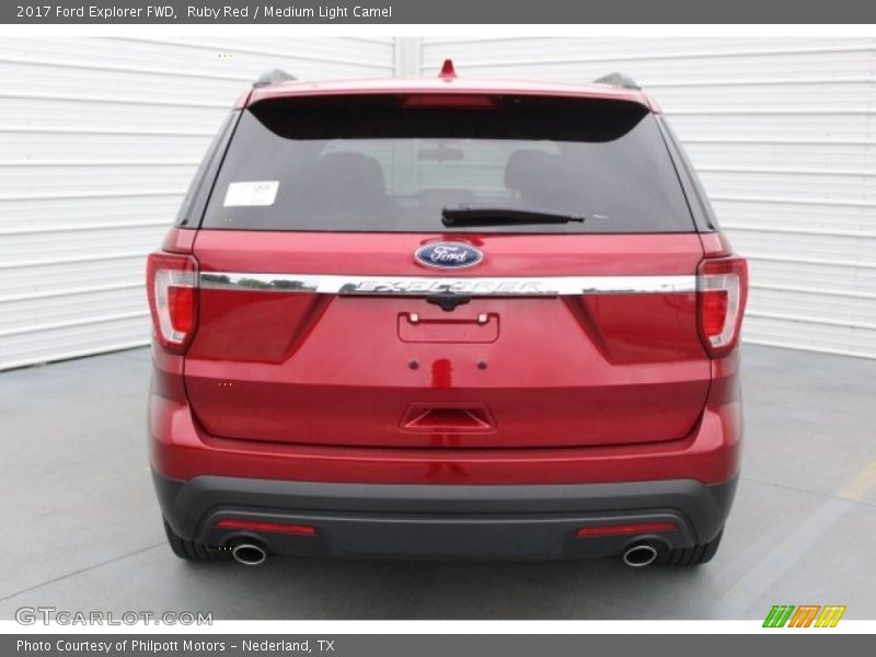 Ruby Red / Medium Light Camel 2017 Ford Explorer FWD