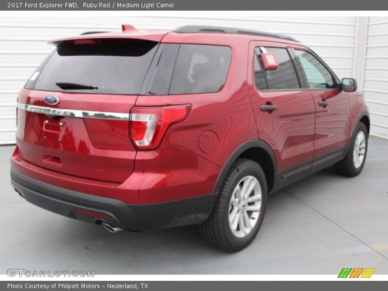 Ruby Red / Medium Light Camel 2017 Ford Explorer FWD