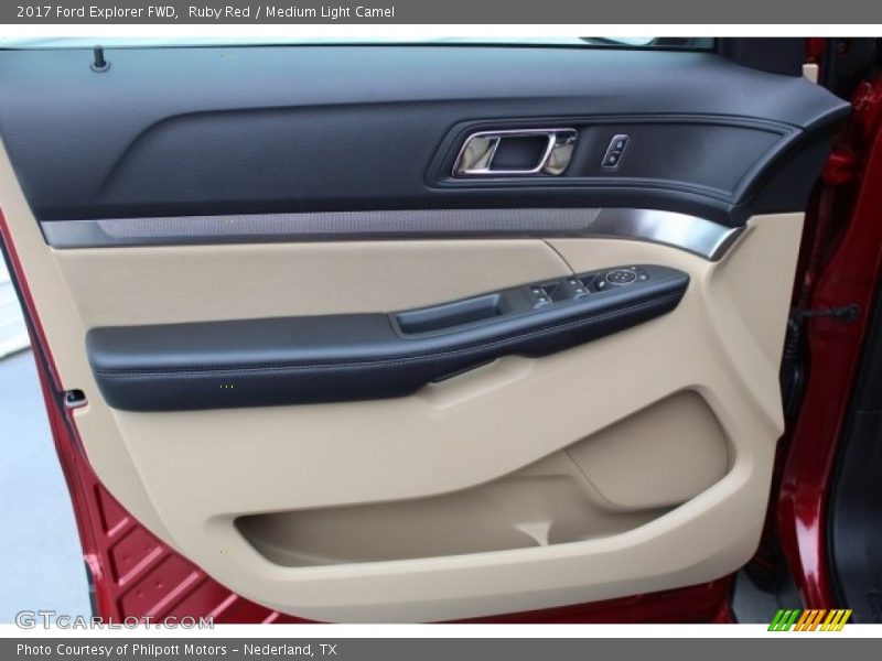 Ruby Red / Medium Light Camel 2017 Ford Explorer FWD