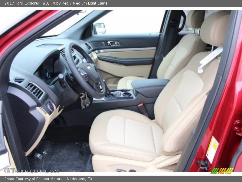Ruby Red / Medium Light Camel 2017 Ford Explorer FWD
