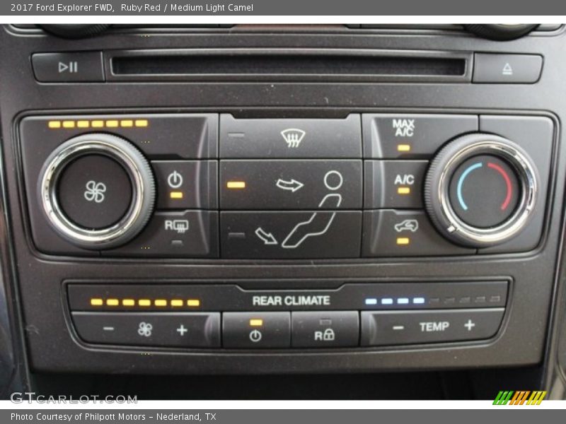 Ruby Red / Medium Light Camel 2017 Ford Explorer FWD