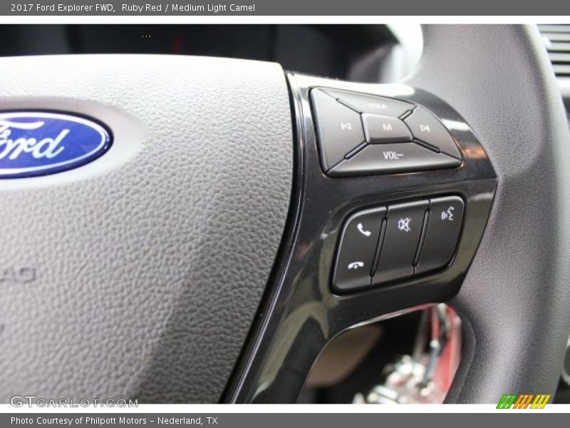 Ruby Red / Medium Light Camel 2017 Ford Explorer FWD