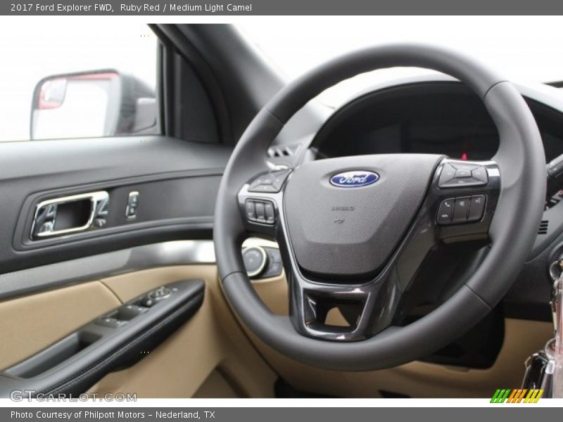 Ruby Red / Medium Light Camel 2017 Ford Explorer FWD