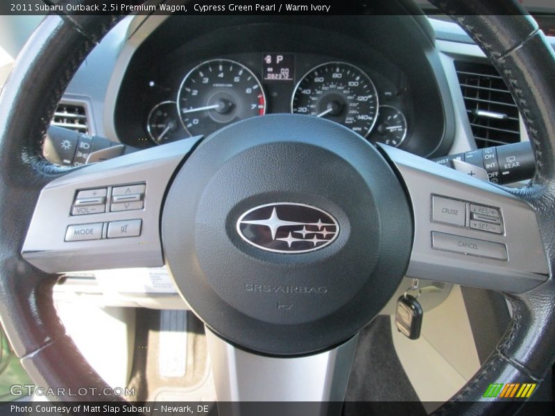 Cypress Green Pearl / Warm Ivory 2011 Subaru Outback 2.5i Premium Wagon