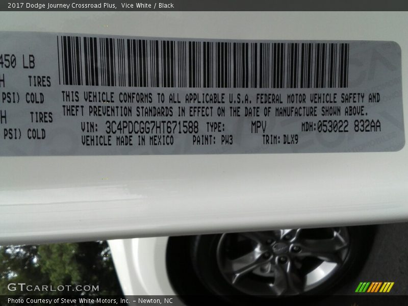 Vice White / Black 2017 Dodge Journey Crossroad Plus
