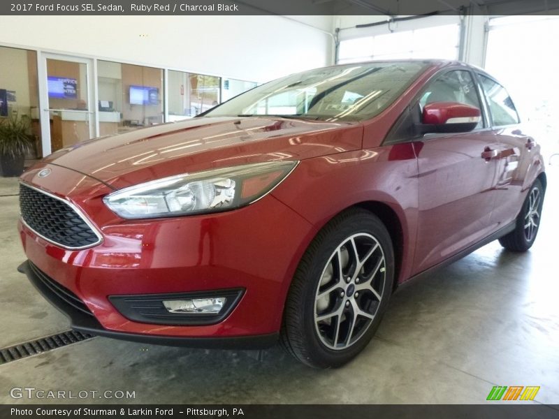 Ruby Red / Charcoal Black 2017 Ford Focus SEL Sedan