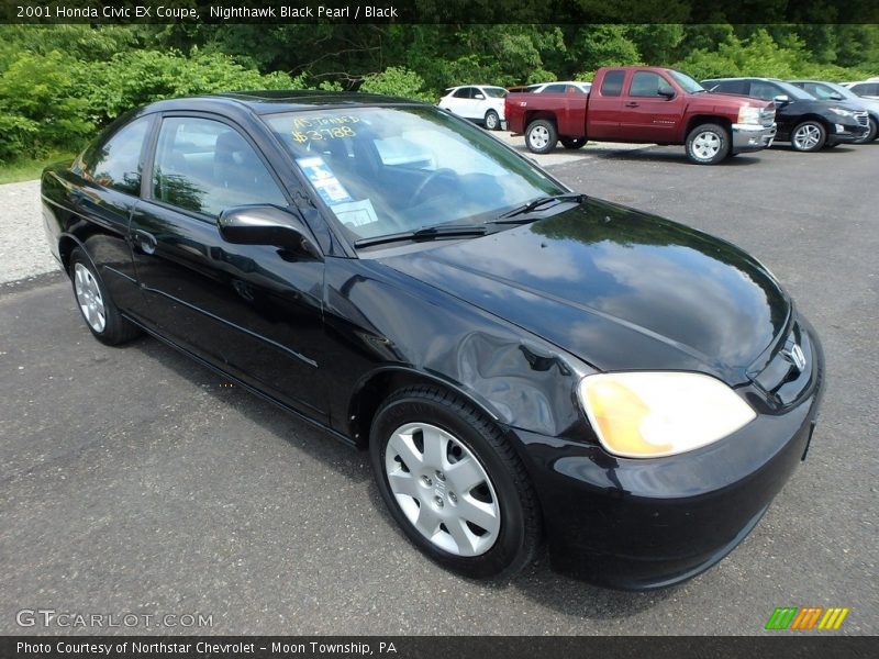 Nighthawk Black Pearl / Black 2001 Honda Civic EX Coupe