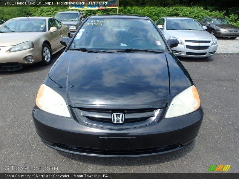 Nighthawk Black Pearl / Black 2001 Honda Civic EX Coupe