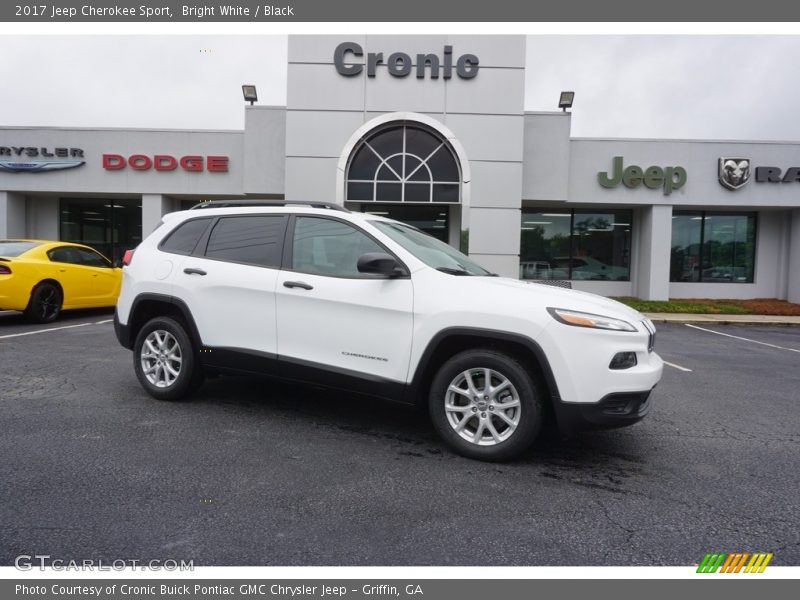 Bright White / Black 2017 Jeep Cherokee Sport