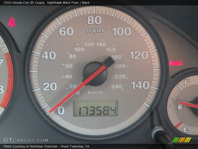 Nighthawk Black Pearl / Black 2001 Honda Civic EX Coupe