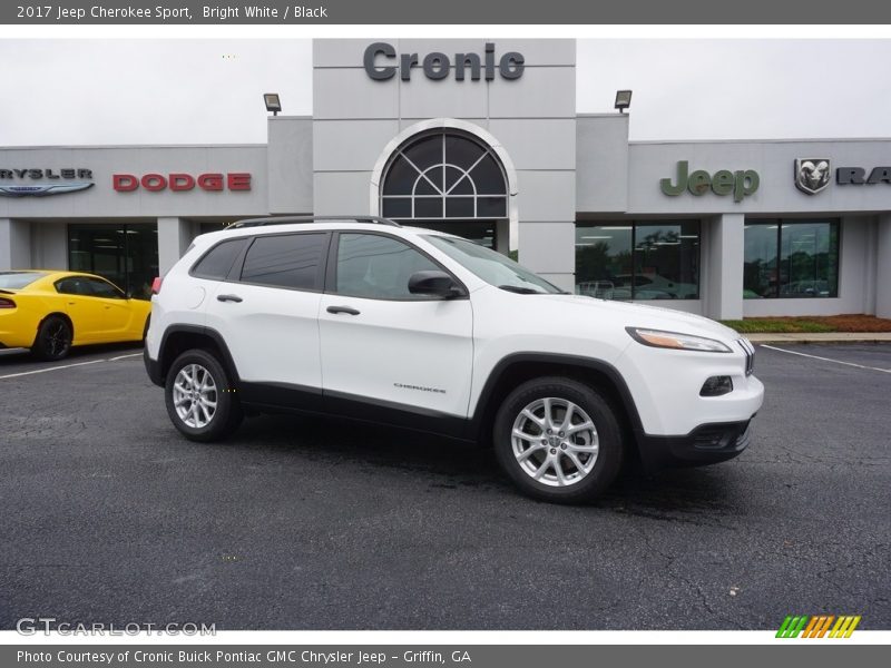 Bright White / Black 2017 Jeep Cherokee Sport