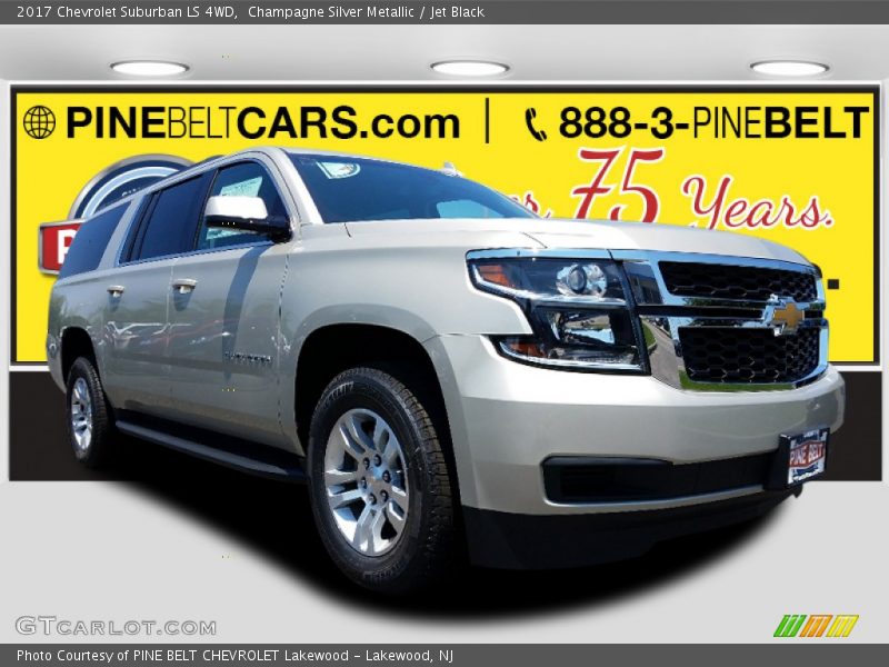 Champagne Silver Metallic / Jet Black 2017 Chevrolet Suburban LS 4WD