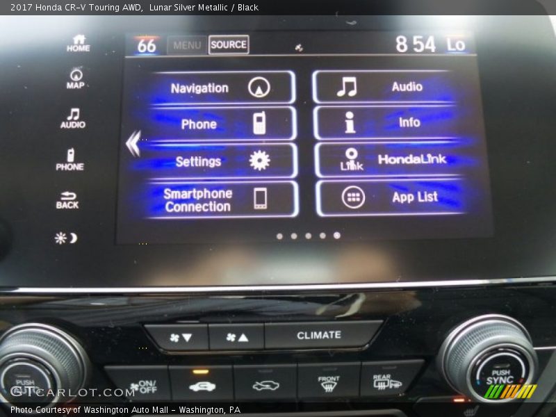 Lunar Silver Metallic / Black 2017 Honda CR-V Touring AWD