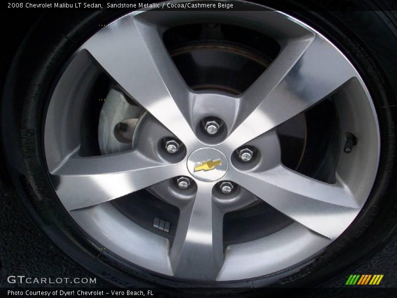 Sandstone Metallic / Cocoa/Cashmere Beige 2008 Chevrolet Malibu LT Sedan